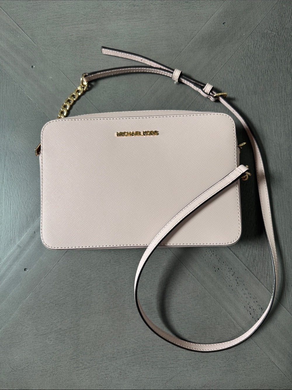 Michael Kors Blush Leather Crossbody with Gold Hardware